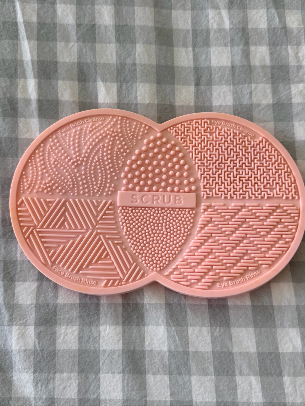 Pink Silicone Brush Scrub Mat - 'SCRUB' Embossed